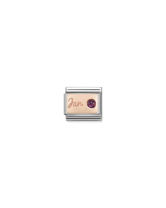 Composable Classic Stone Of Month In S, Steel And Gold 375 (01_January Garnet)