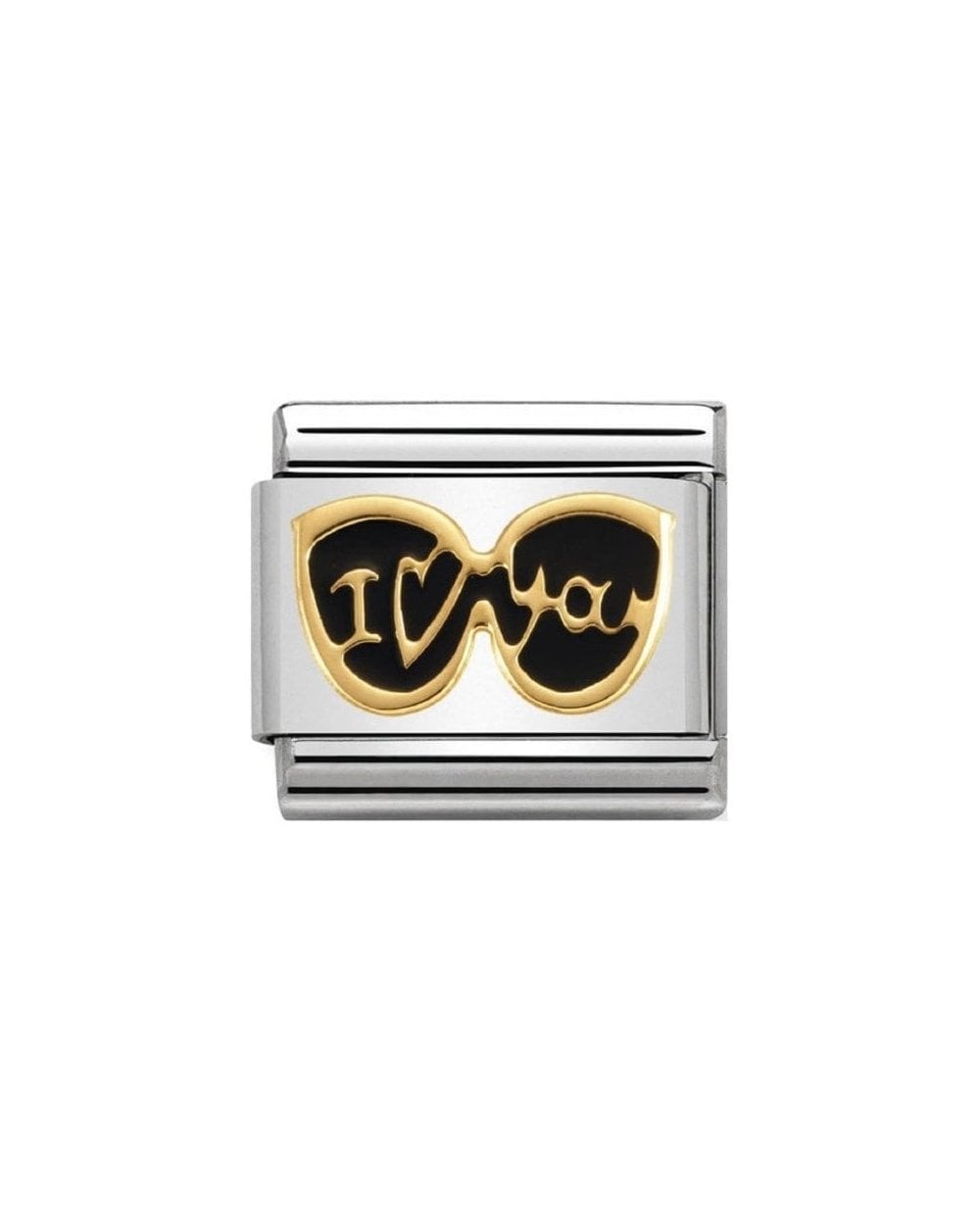 Classic Gold Love 2 I Love You Glasses Charm