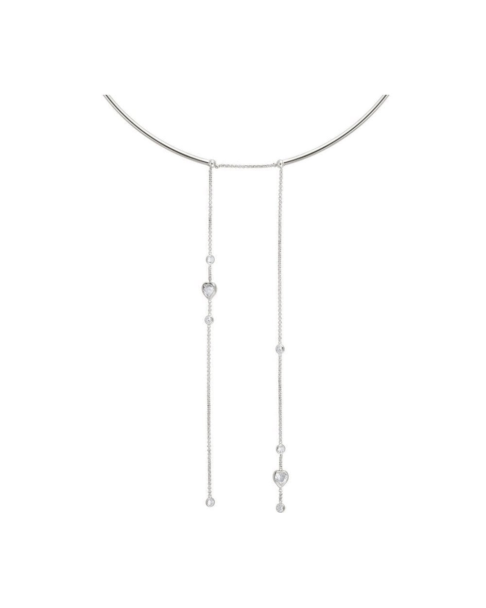 Bella Silver and CZ Heart Necklace