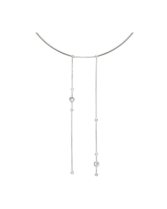 Bella Silver and CZ Heart Necklace