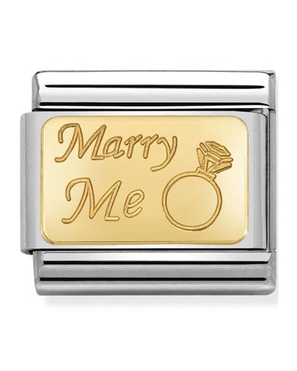 Classic Gold Engraved Signs Marry Me Charm