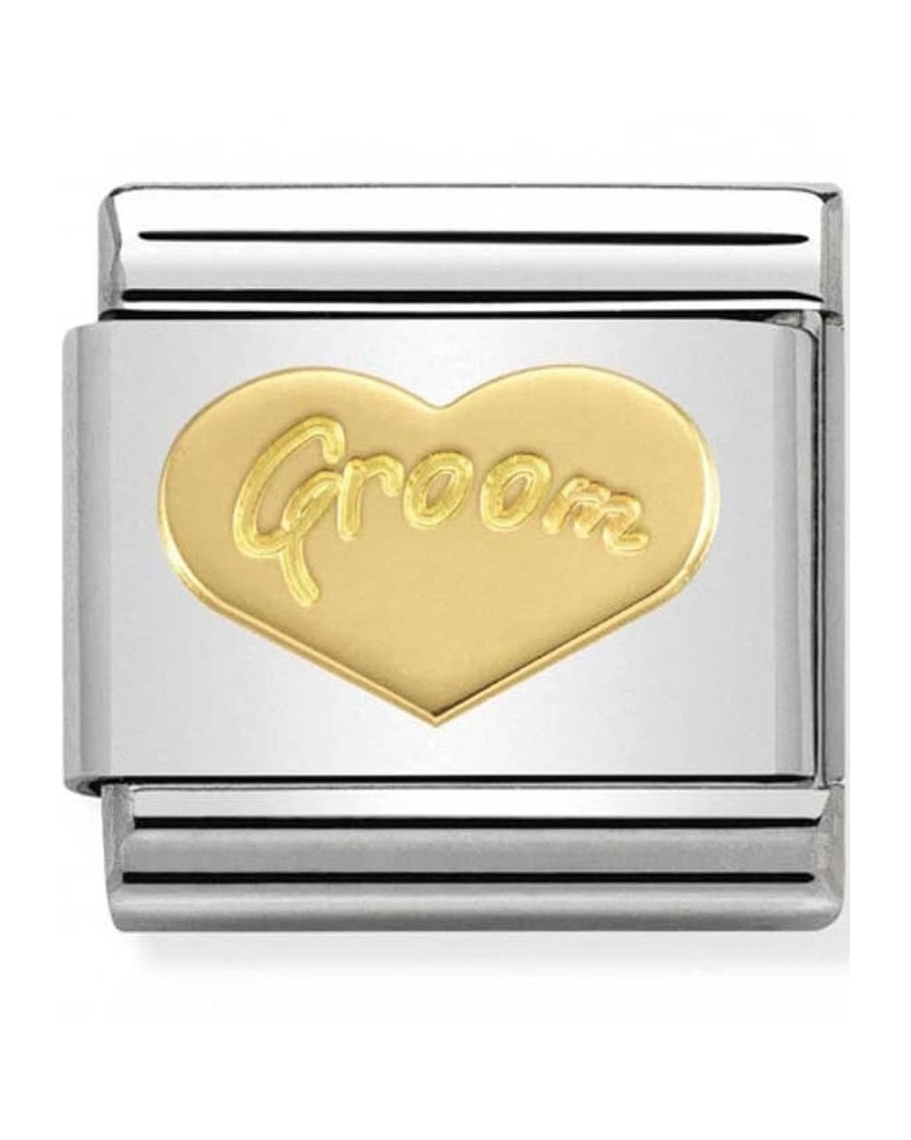 Classic Gold Symbols Groom Heart Charm