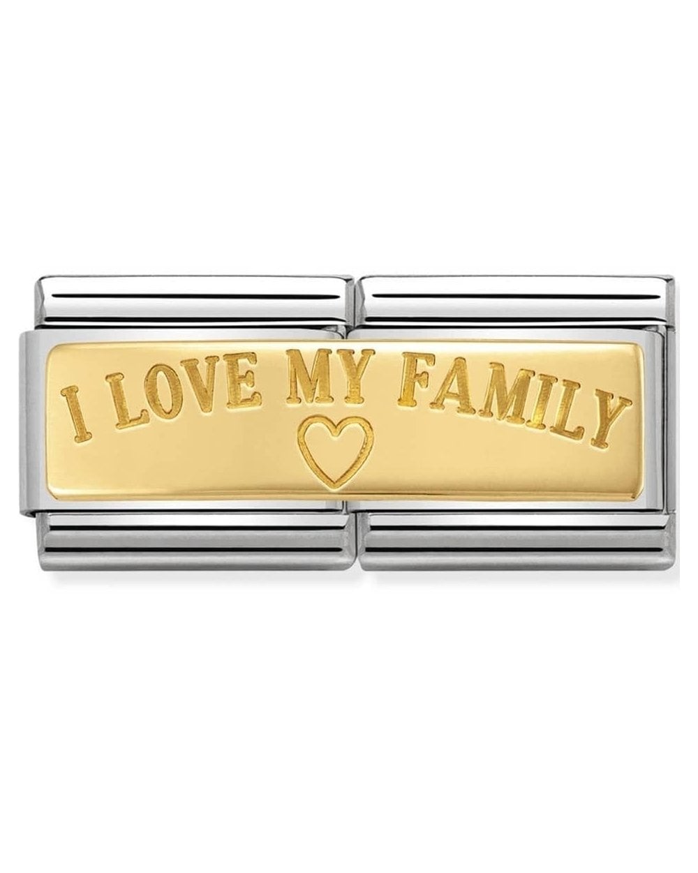 Classic Gold Double Engraved I Love My Family Charm