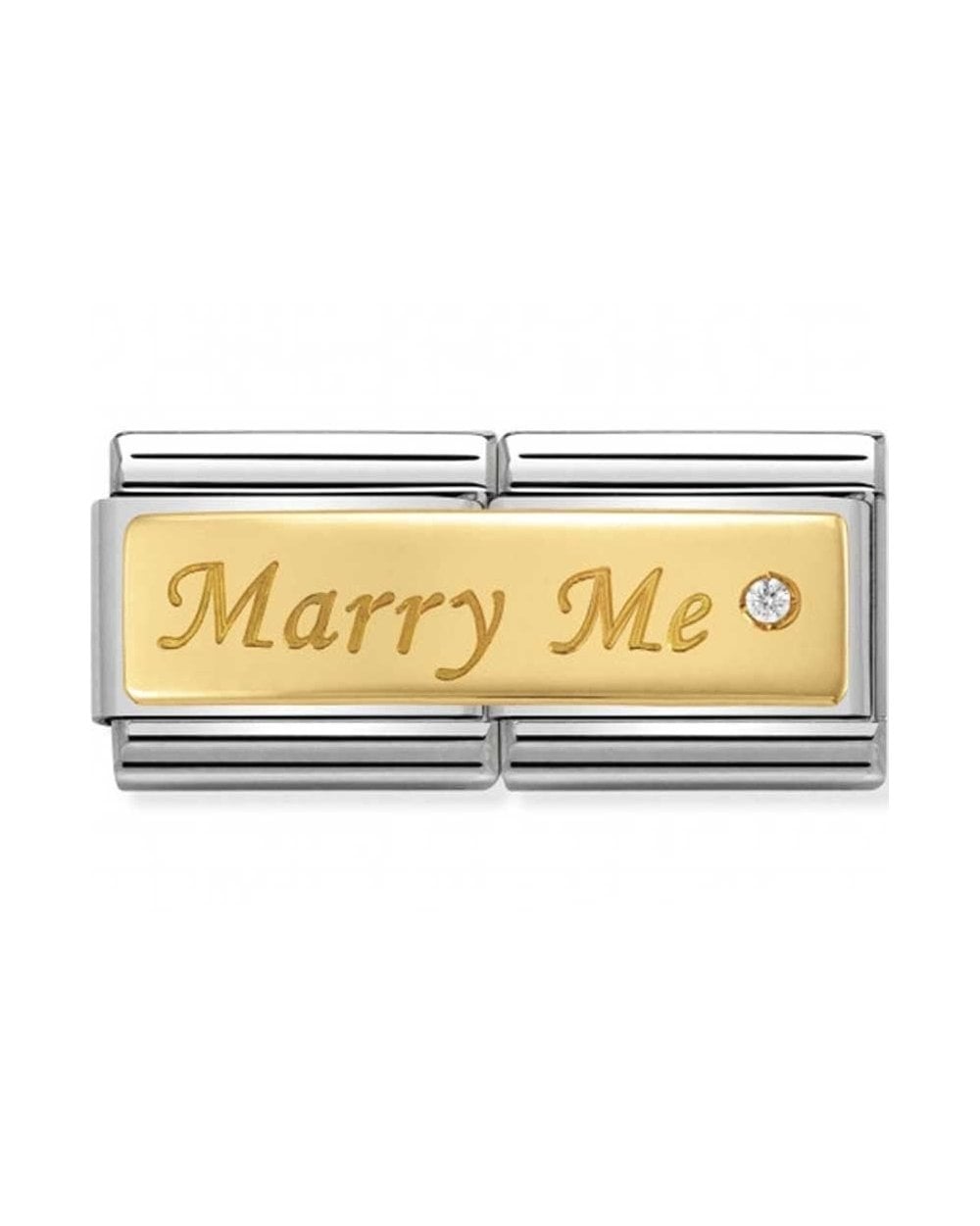 Classic Gold Double Engraved Marry Me Charm