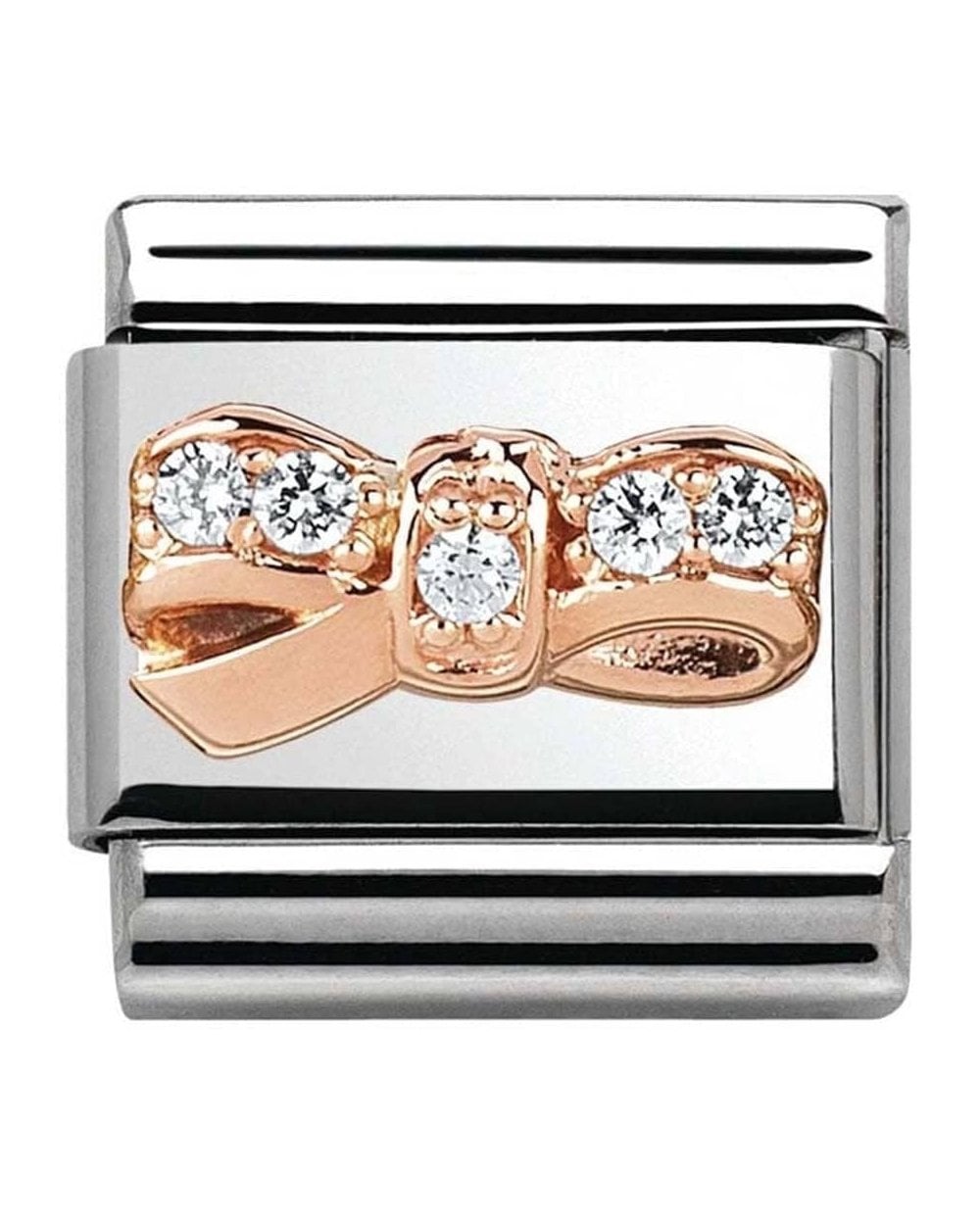 Classic Rose Gold CZ Bow Charm