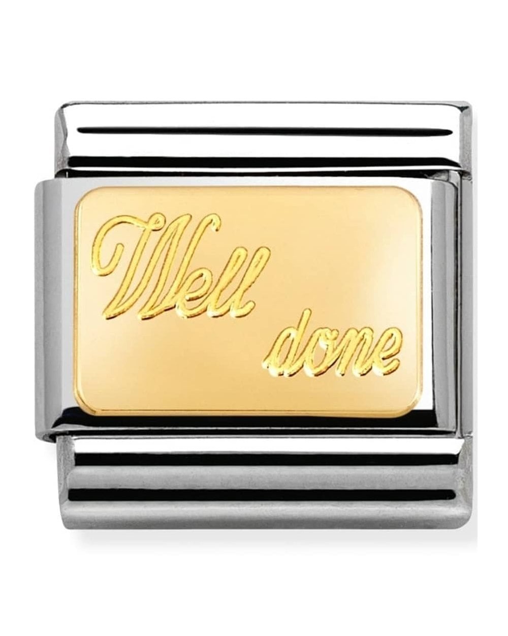 Classic Gold Engraved Signs Well Done Charm