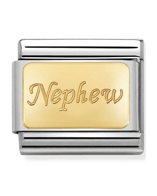 Classic Gold Engraved Signs Nephew Charm