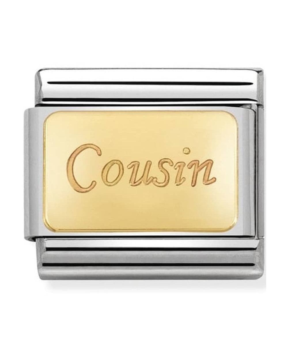 Classic Gold Engraved Signs Cousin Charm
