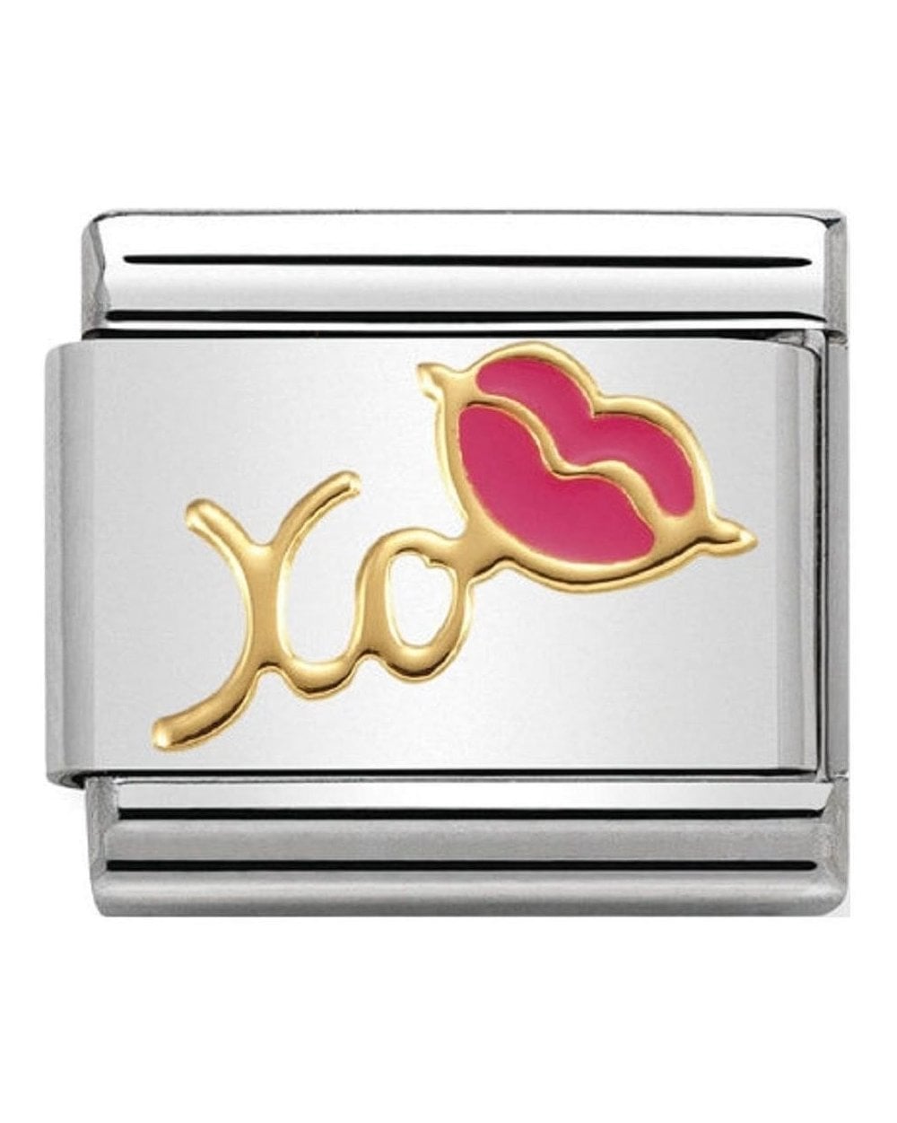 Classic Gold Fuchsia Mouth Heart Charm
