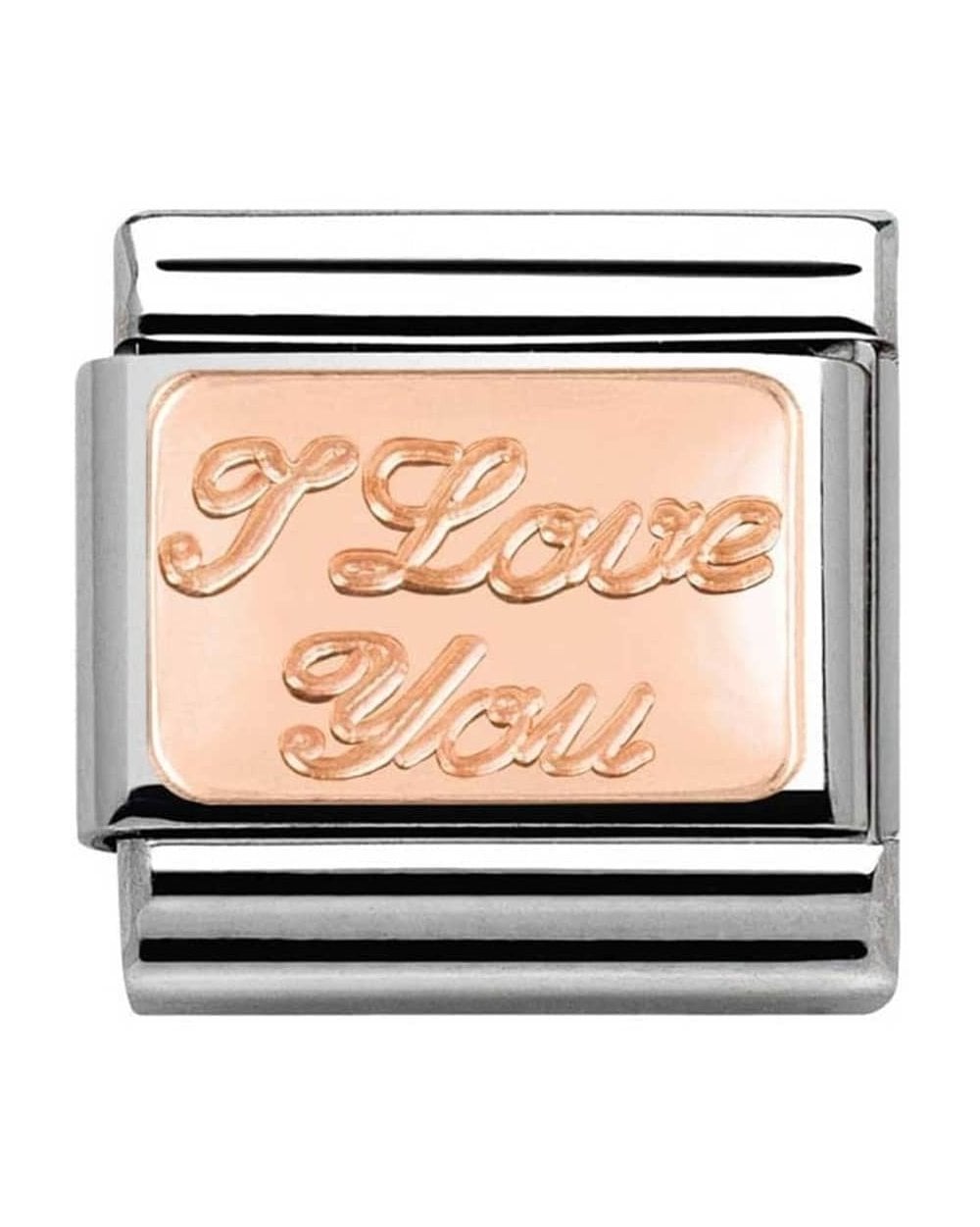 Classic Rose Gold Plates I Love You Charm
