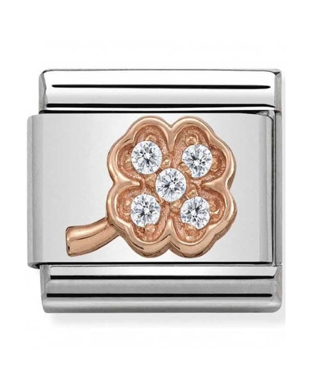 Classic Rose Gold Symbols Clover Charm