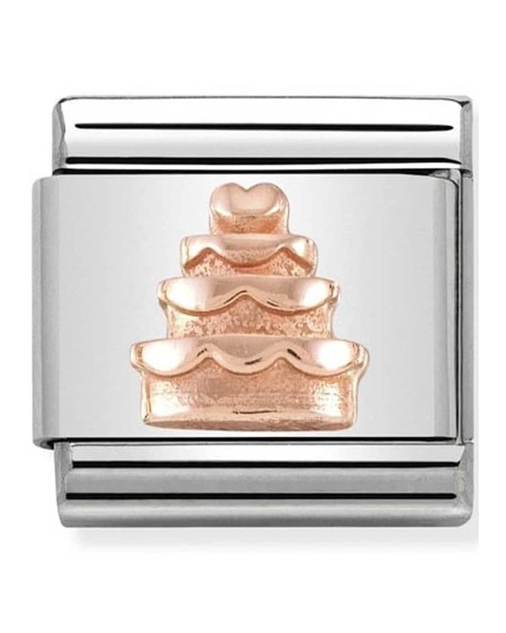 Classic Rose Gold Relief Tiered Cake Charm