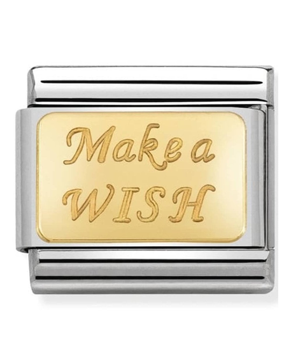 Classic Gold Engraved Signs Make a Wish Charm