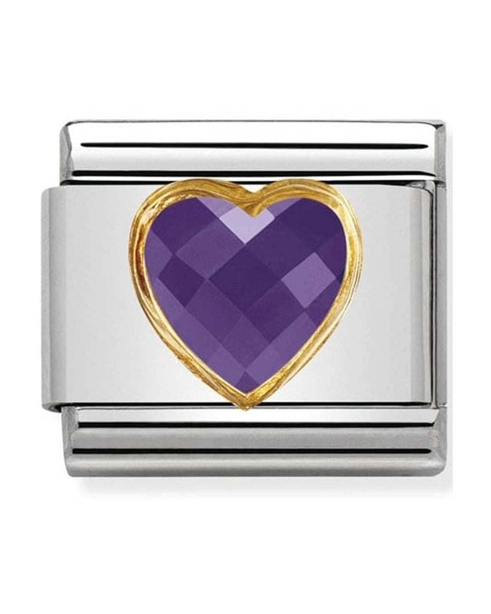 Classic Gold Purple Heart Charm