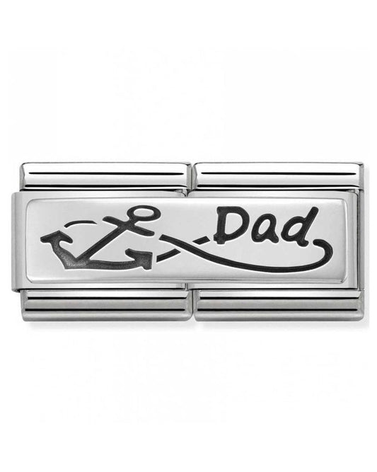 Classic Silvershine Double Link Infinity Dad Charm