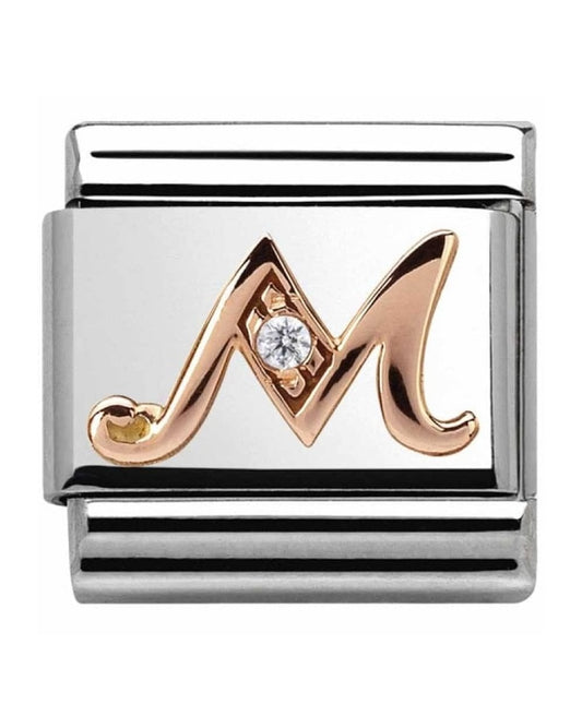 Classic Rose Gold Letter M Charm