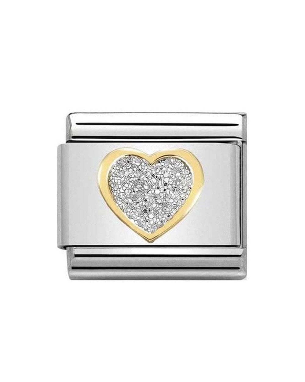 Classic Gold Glitter Symbols Heart Charm