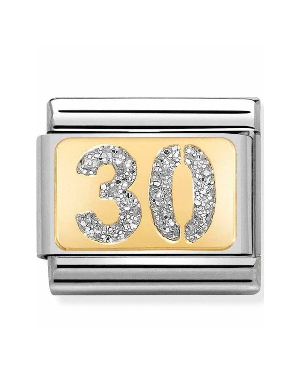 Classic Gold Glitter Number 30 Charm