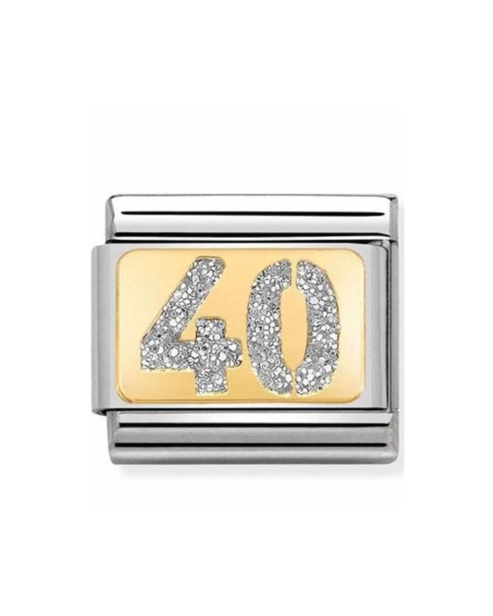 Classic Gold Glitter Number 40 Charm