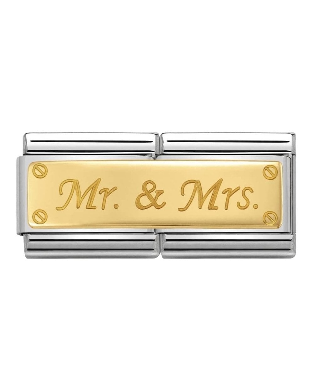 Classic Gold Mr and Mrs Double Link Charm
