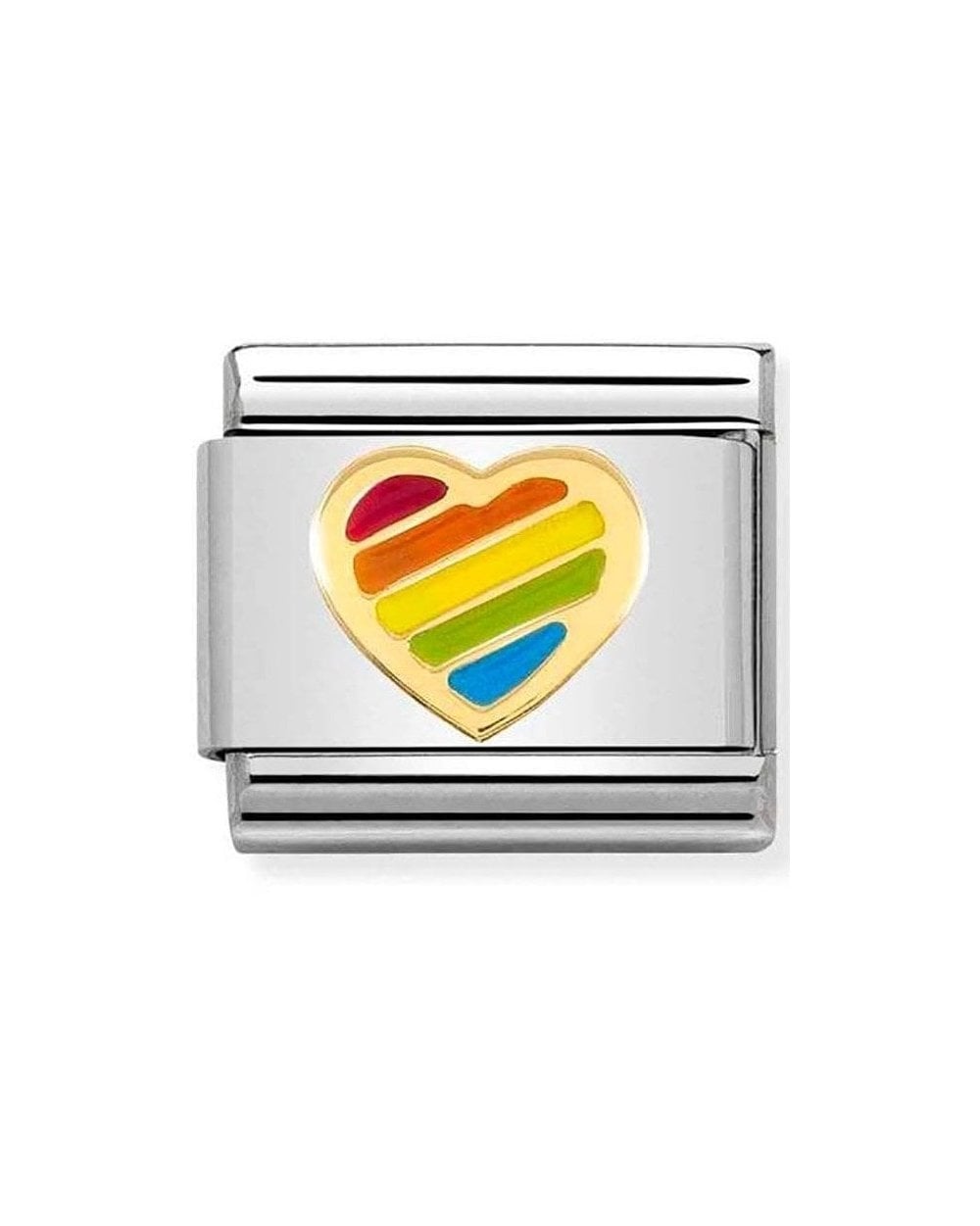 Composable Classic Symbols Steel Enamel And Gold 750 Rainbow Heart