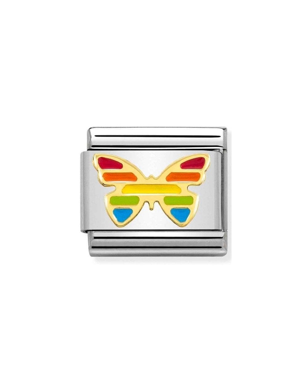 Composable Classic Symbols Steel Enamel And Gold 750 Rainbow Butterfly
