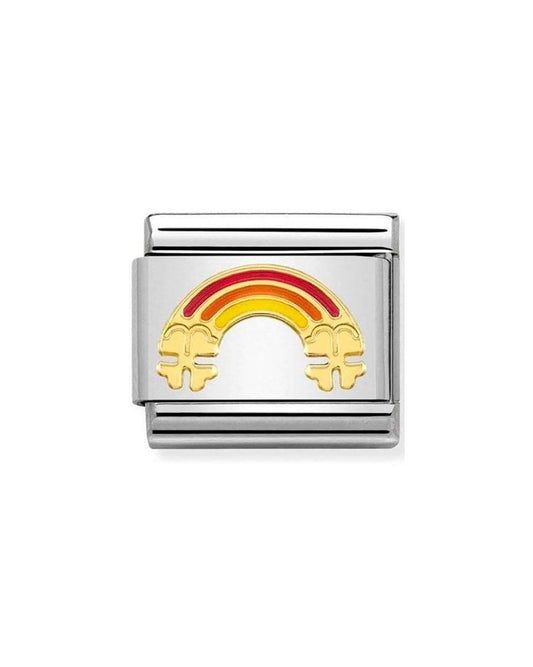 Composable Classic Symbols Steel Enamel And Gold 750 Rainbow With Four-Leaf Clover