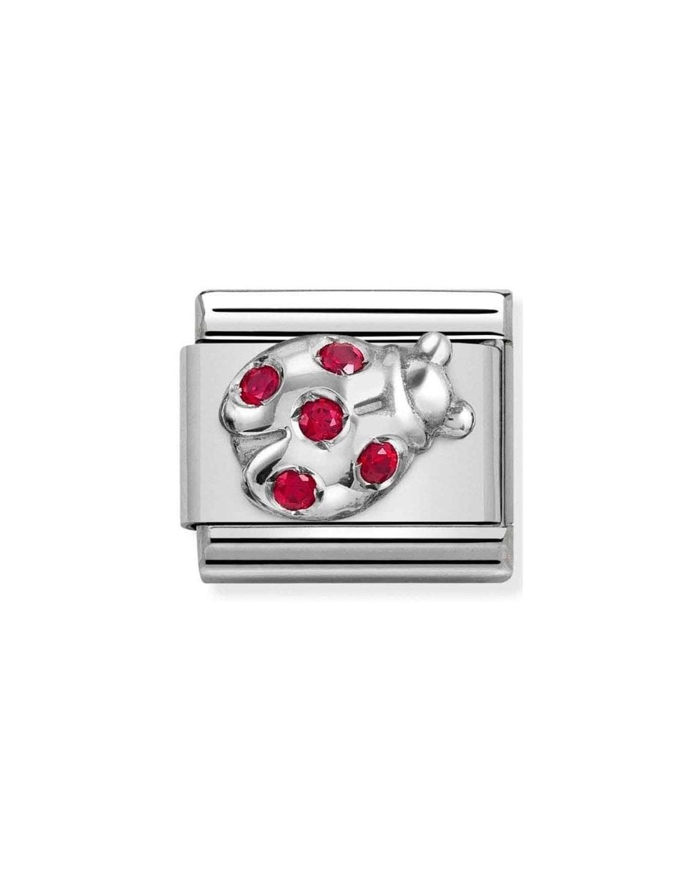 Composable Cl Symbols Steel  Cubic Zirconia And Silver 925 Red Ladybug