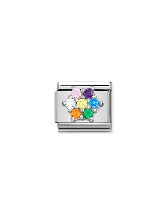 Composable Cl Symbols Steel Cz And Silver 925 Rich Rainbow Flower