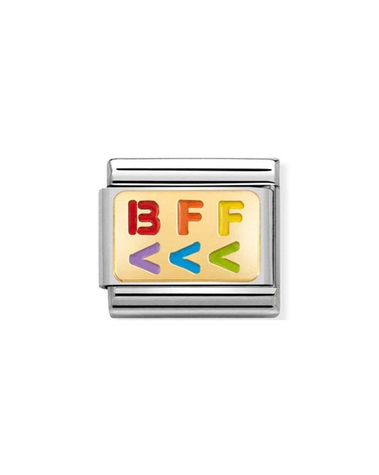 Composable Classic Plates Steel  Enamel And 18K Gold Bff Left Arrows