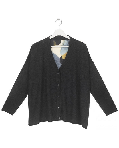 Pansy Grey Oversized Cardigan - M/L