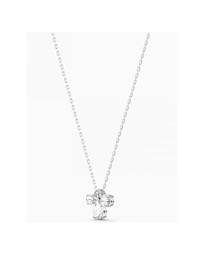 Attract Cluster Pendant, White, Rhodium Plated