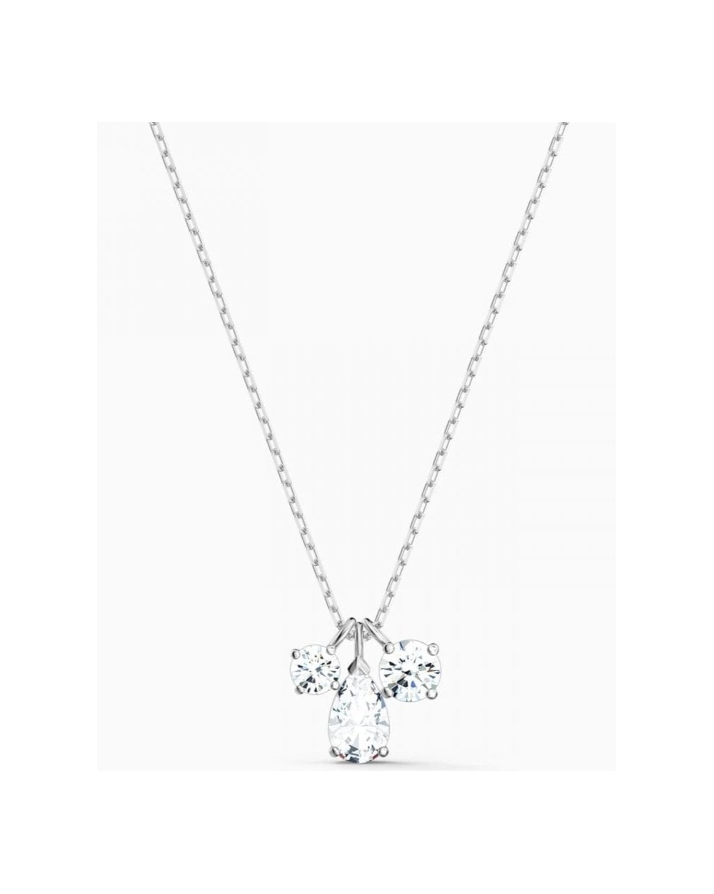 Attract Cluster Pendant, White, Rhodium Plated