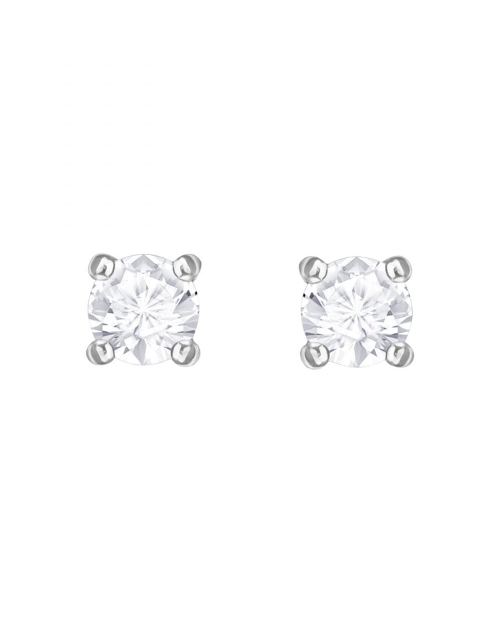 Attract Pierced Stud Earrings in Clear Crystal and Rhodium Plate