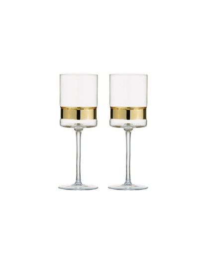Set of 2 Gold Soho Wine Glasses