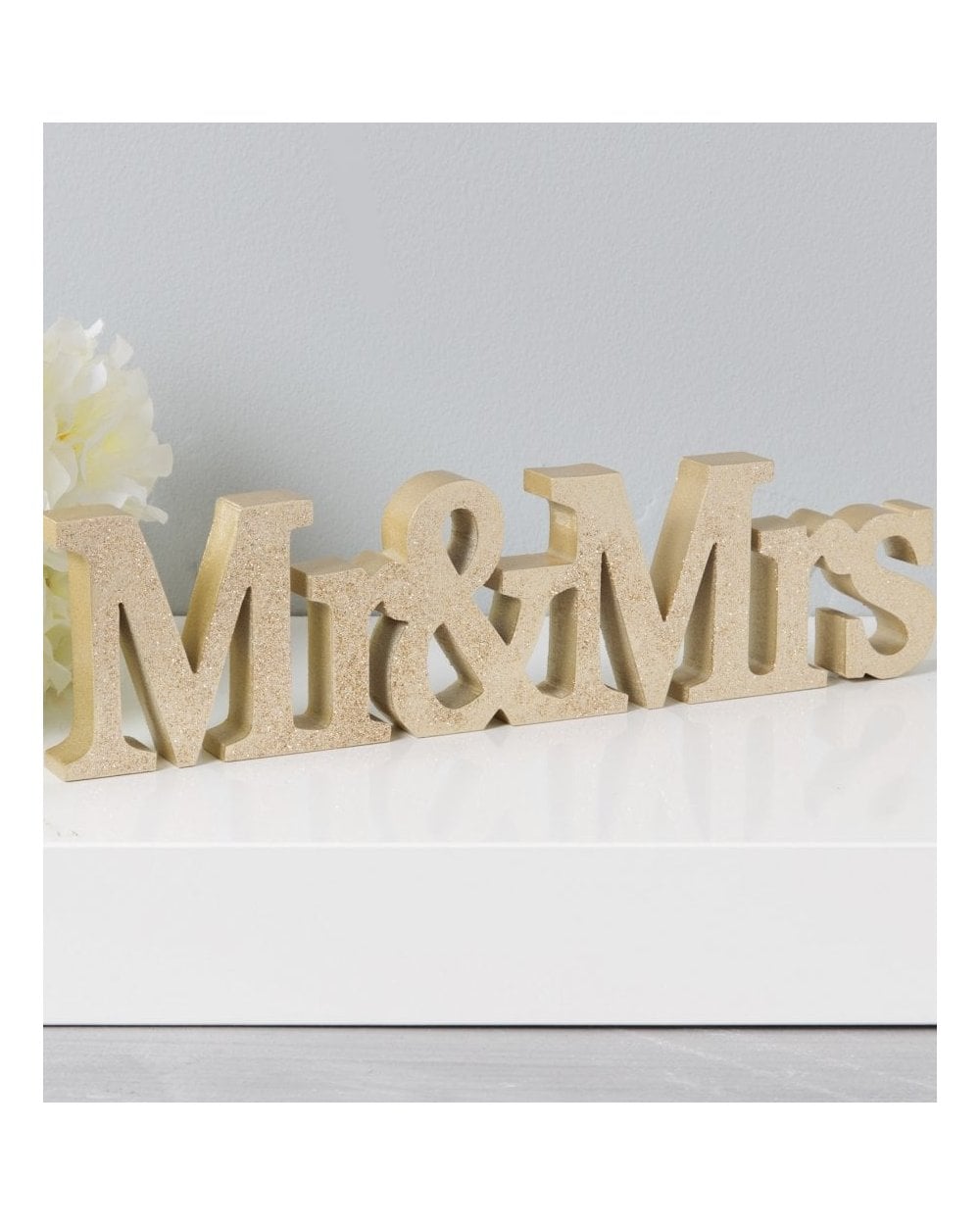 Always & Forever Mr & Mrs 3D Word Plaque
