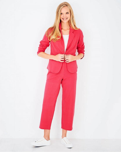 Jemma Trousers Solid Seersucker