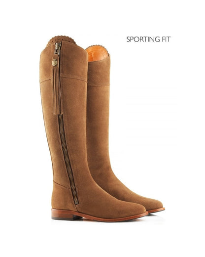 Women's Regina Suede Flat Knee-high Boots (Sporting Fit)