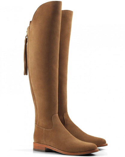 Womens Flat Amira Tan Suede Boots