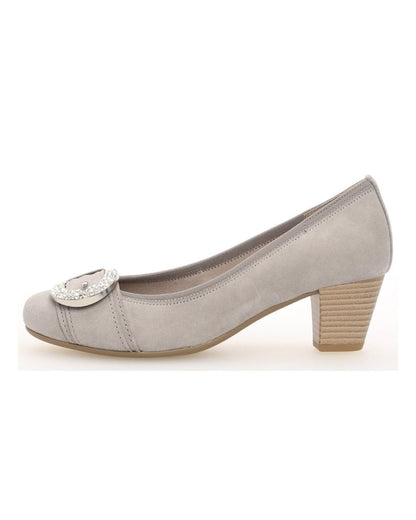 Slinky Suede Mid Heel Court Shoe