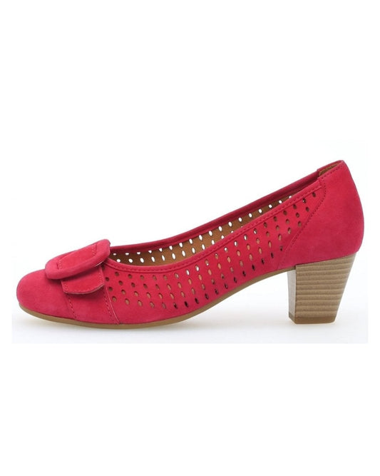 Slide Suede Mid Heel Court Shoe