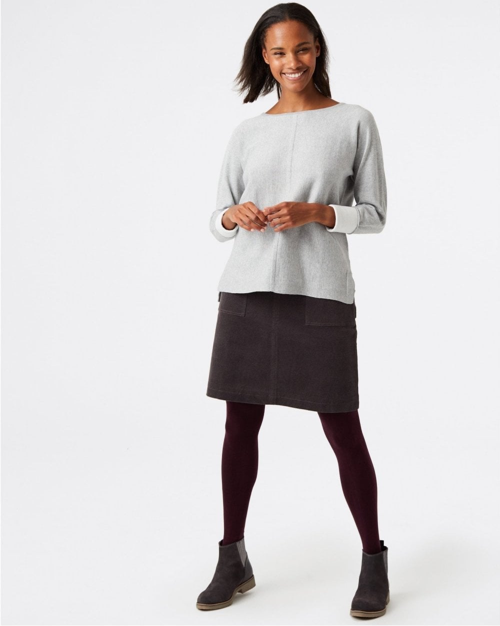 Clocktower Cord A Line Skirt