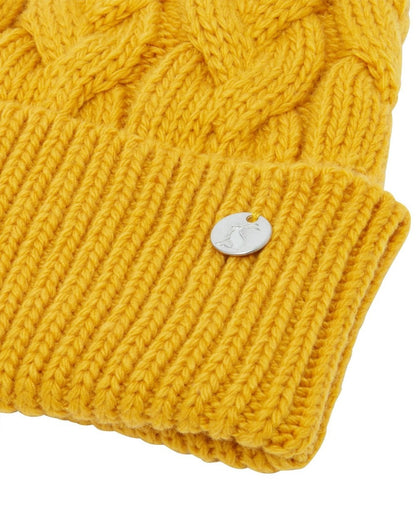 Elena Cable Knit Hat With Pom