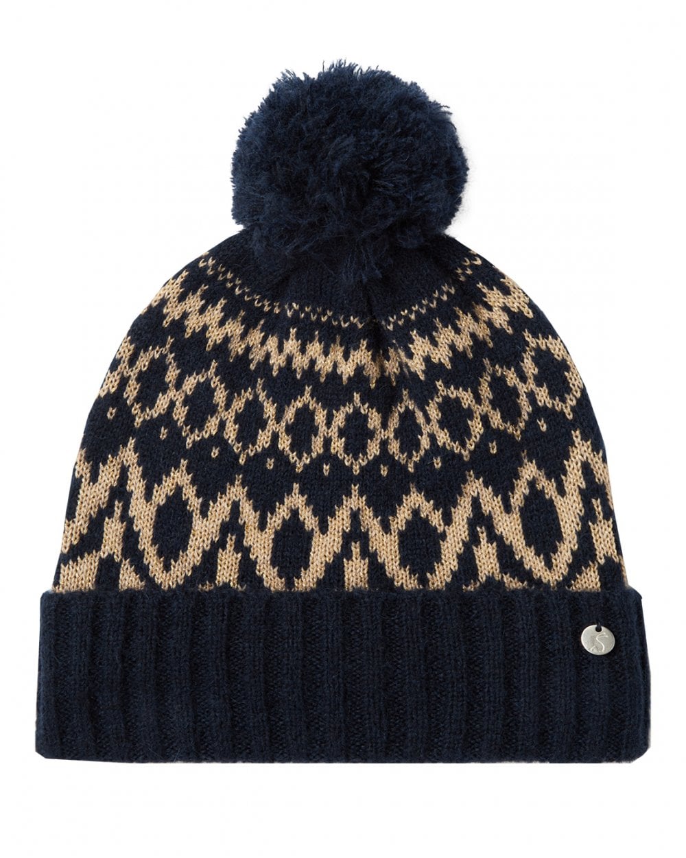 Shetland Knitted Hat With Pom