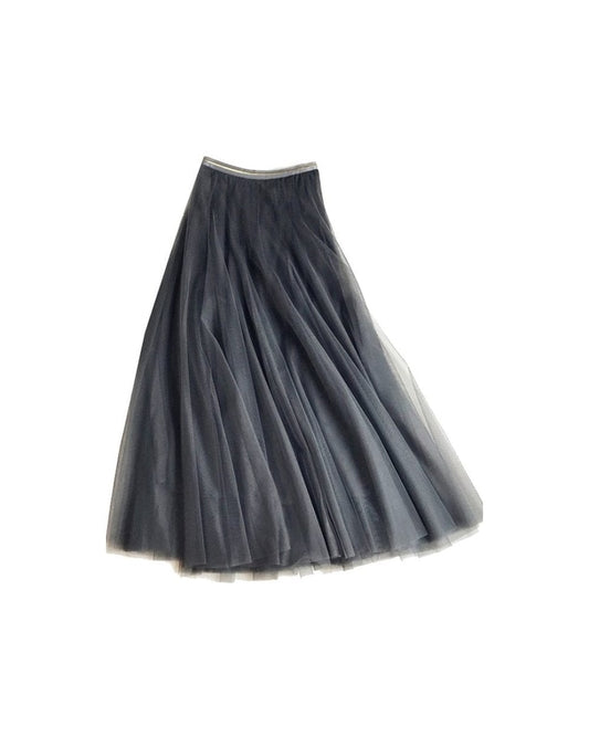 Tulle Layer Skirt Charcoal Grey - Large