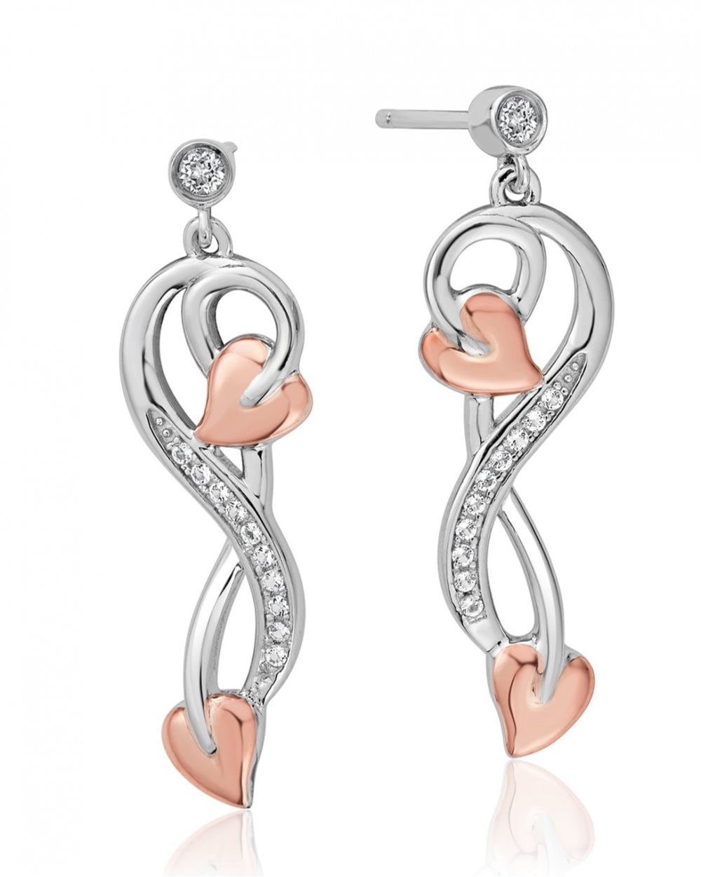 Tree of Life White Topaz Drop Earrings