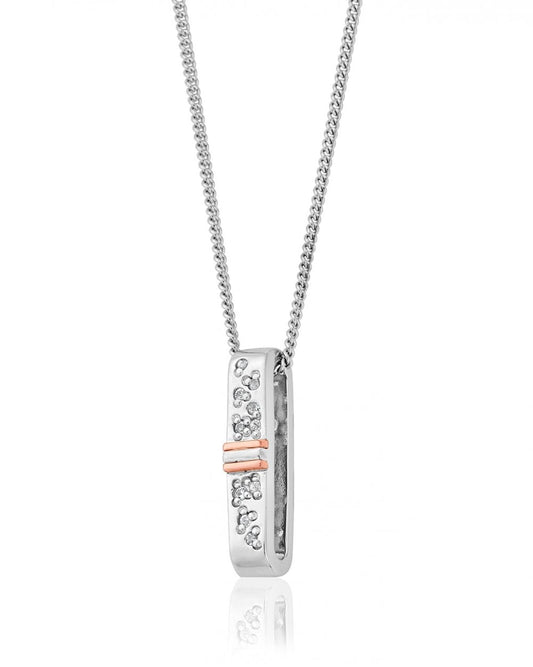 Cariad Sterling Silver Sparkle Drop Pendant with Topaz