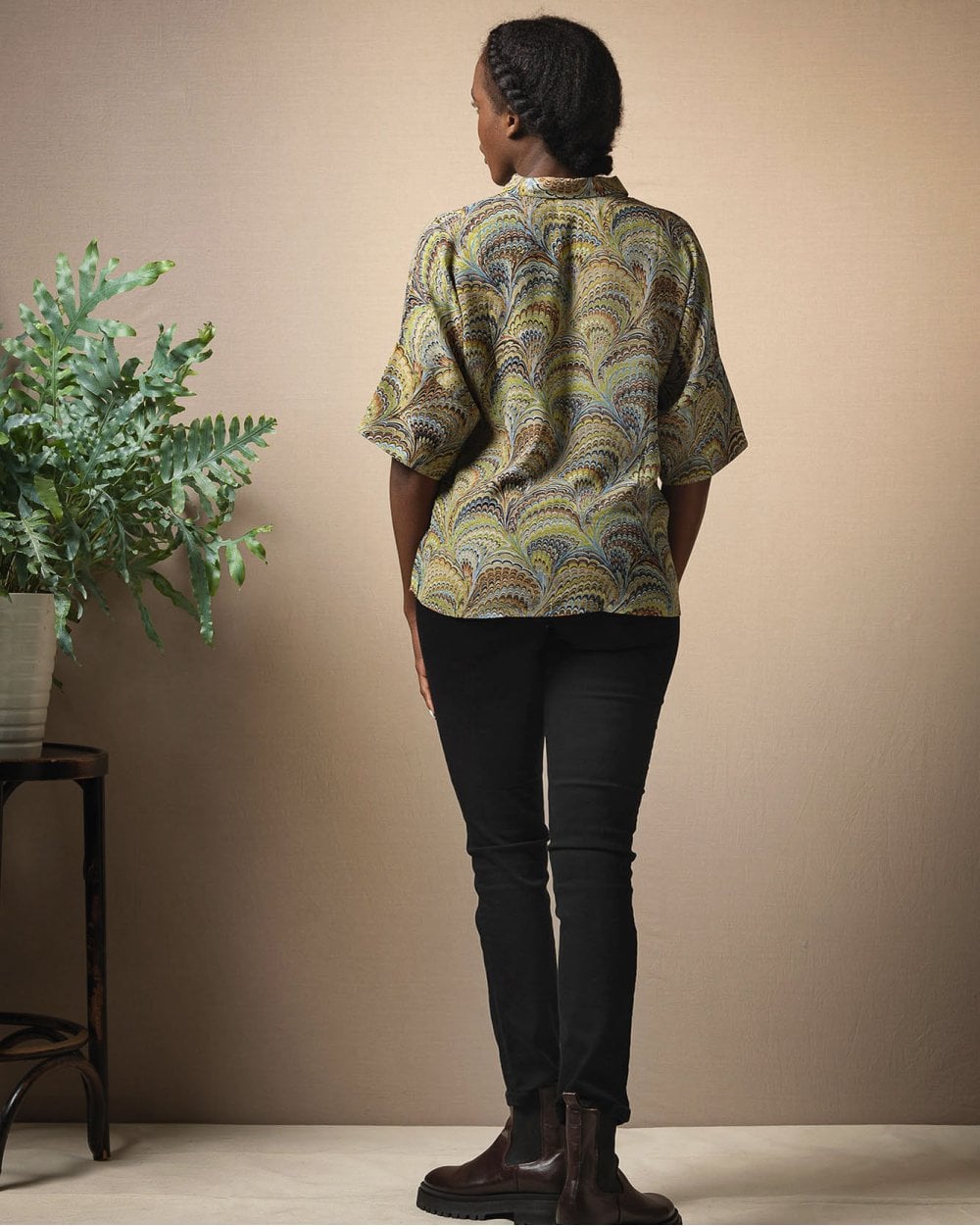 Marbled Green Pippa Top S/M
