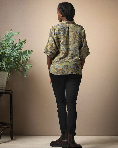Marbled Green Pippa Top S/M