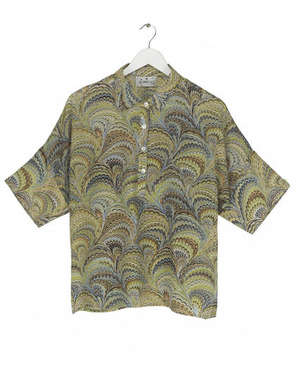 Marbled Green Pippa Top S/M